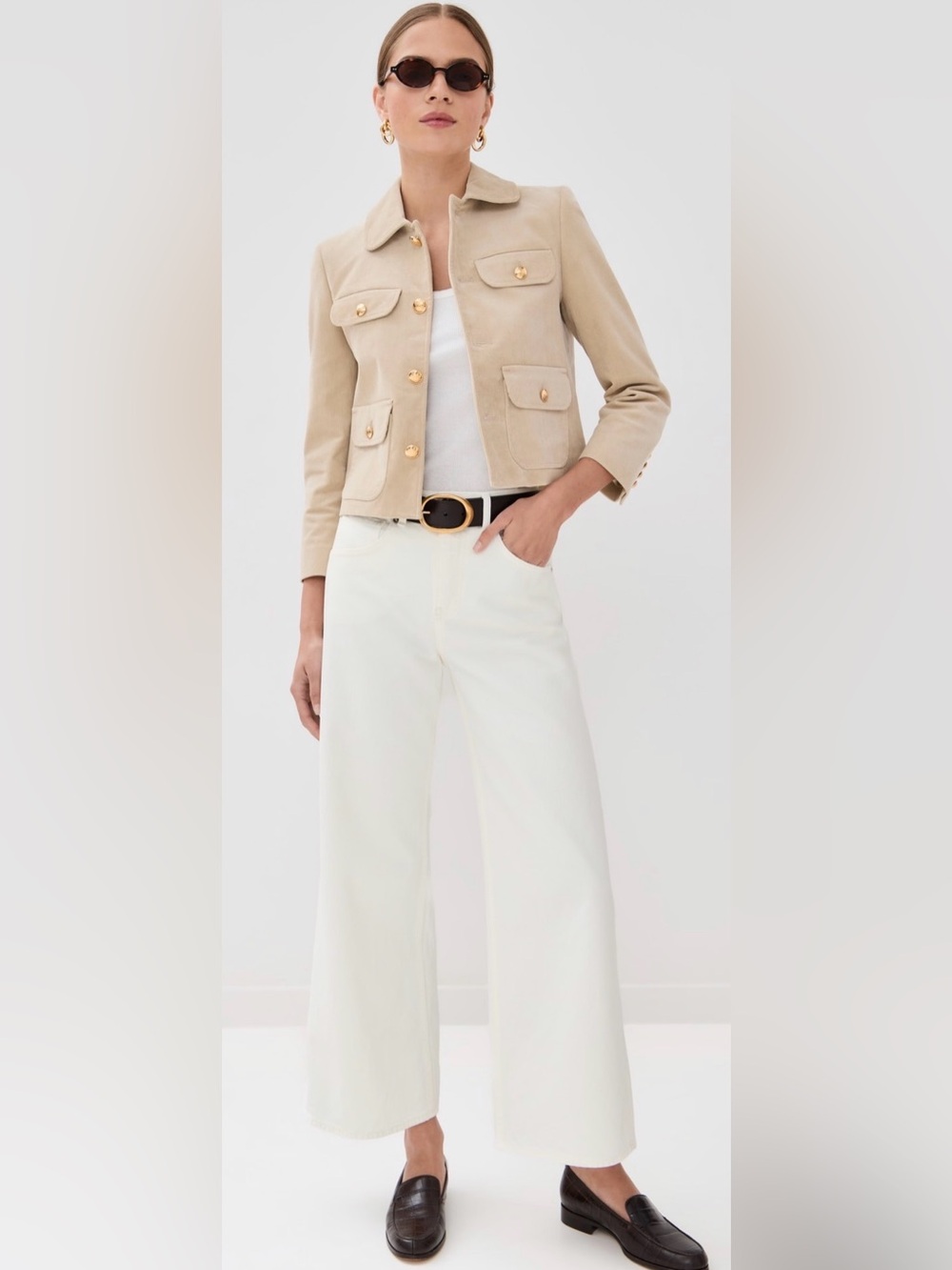 Nili Lotan Cream Marlene High-Rise Jeans